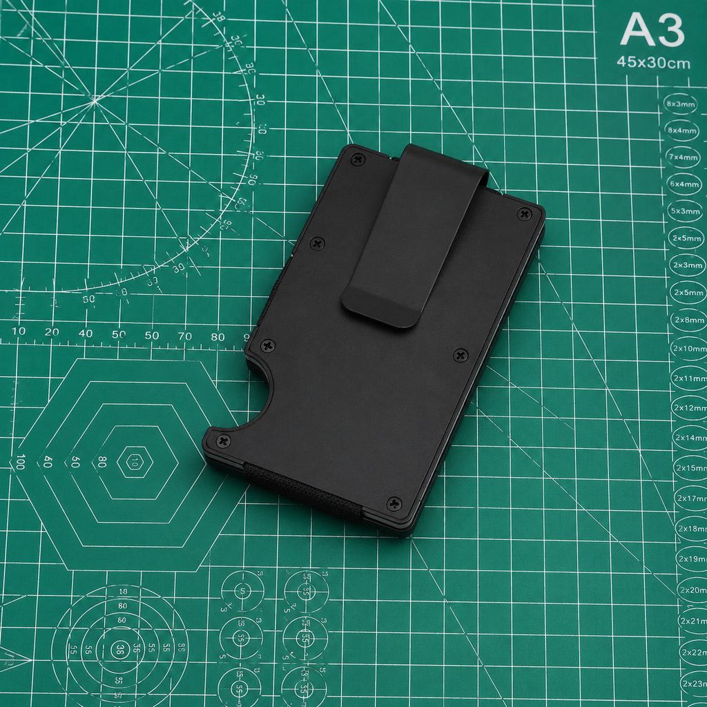 Personlig lasergravert minimalistisk RFID-lommebok